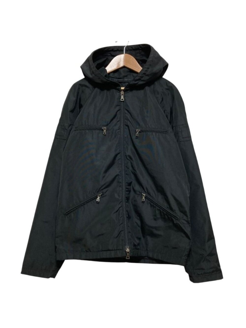 Prada Vintage Zip Up Hoodie Black 46